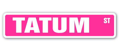 Plaque de rue Tatum en plastique robuste 4 po x 18 po