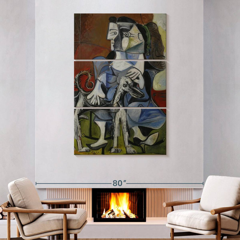Avery Woman With Dog, 74" H x 48" W