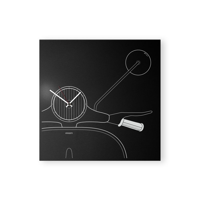 Edlohman Metal Wall Clock, Black/White