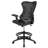 Haynie High Back Mesh Drafting Chair with LeatherSoft Sides and Adjustable Arms