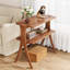 Table d'appoint de 24,6 po avec 2 tablettes de rangement à 2 niveaux et pieds en bois massif (2 PCS)-814716895-834404199