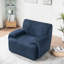 Fauteuil en tissu d'ameublement à rayures verticales bleu marine 42 po