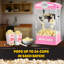 Machine à maïs soufflé Big Bambino - Machine à maïs soufflé à l'ancienne avec bouilloire de 4 oz, tasses à mesurer, cuillère et tasses de service par Great Northern Popcorn (rose)-65013190