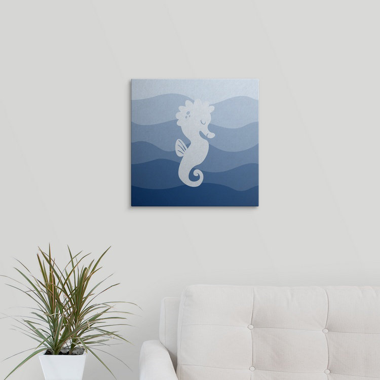 « hippocampe subaquatique de la chambre d’enfant », impression, H 24 po x l 24 po x P 1,25 po, Toile