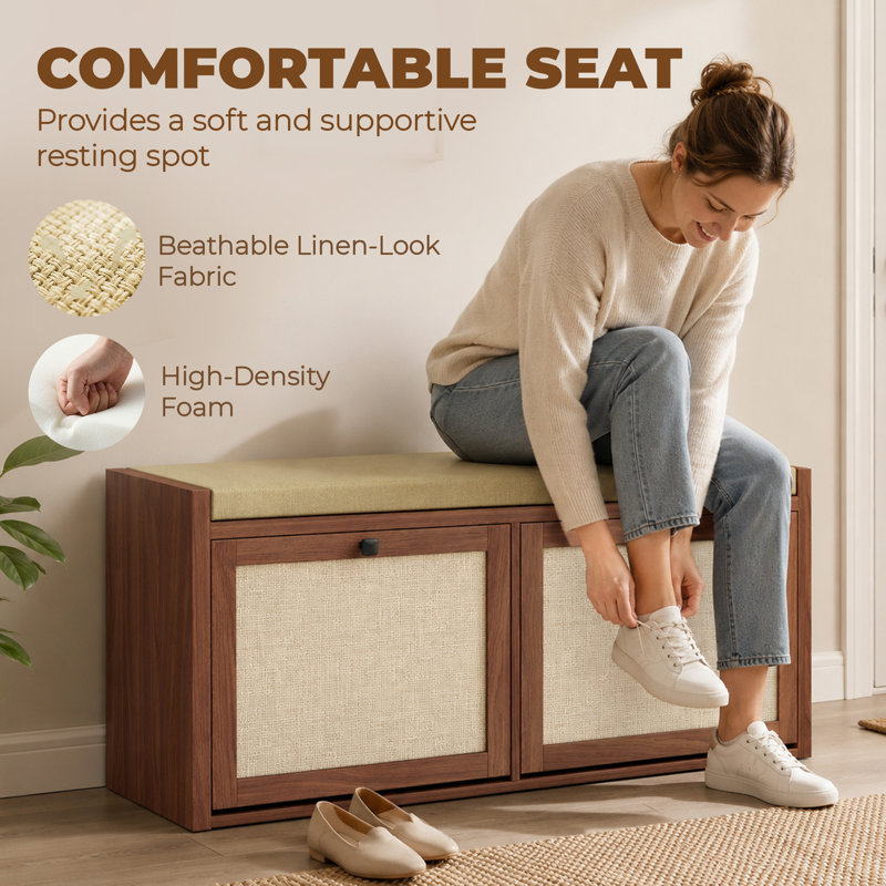 Linen Upholstered Bench