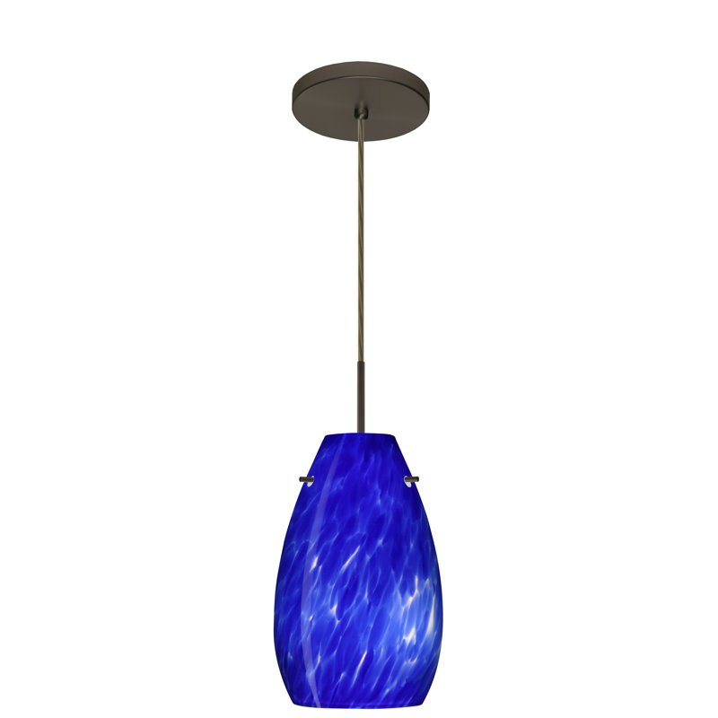 Drasner 1 - Light Single Pendant, Blue Cloud, LED, Bronze
