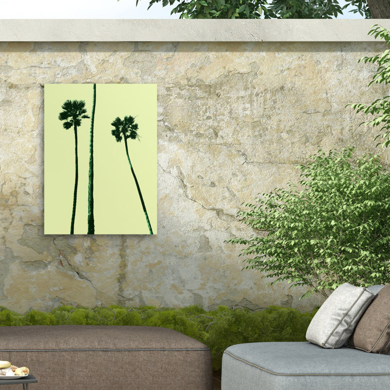 Toile d'extérieur Dajane Erik Asla Palm Trees 2000 (cyan), H 24 po x l 18 po x P 1,5 po