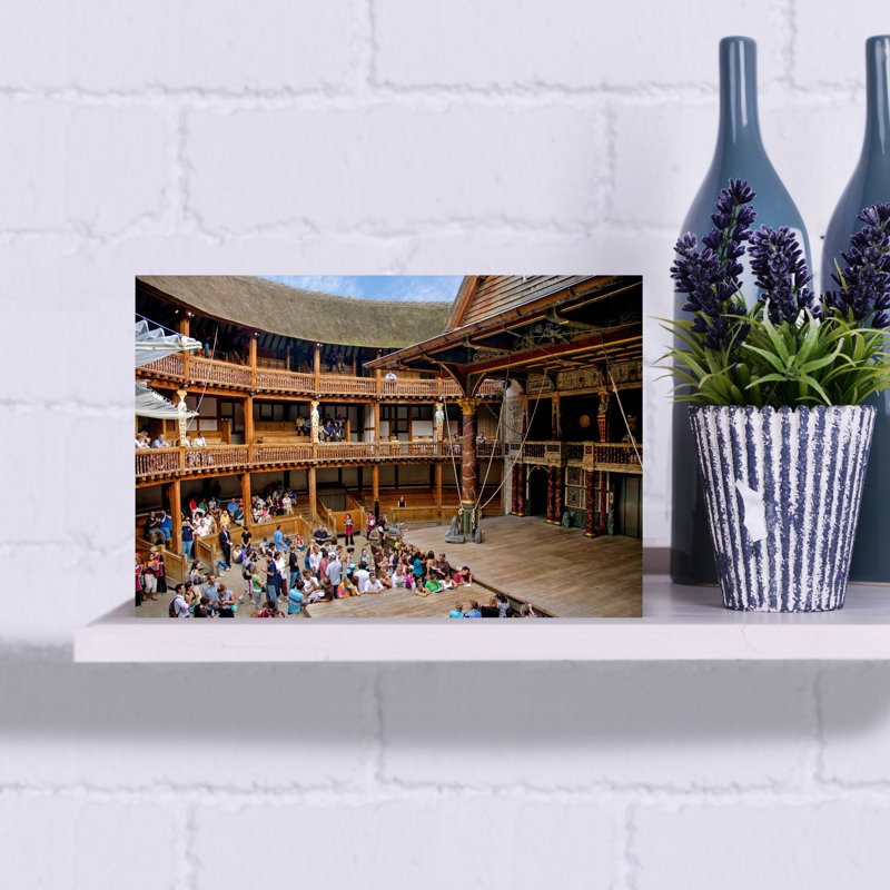 Interior View Of William Shakespeare's Globe Theatre With Audience London England UK by Bob Masters - Wrapped Canvas Print