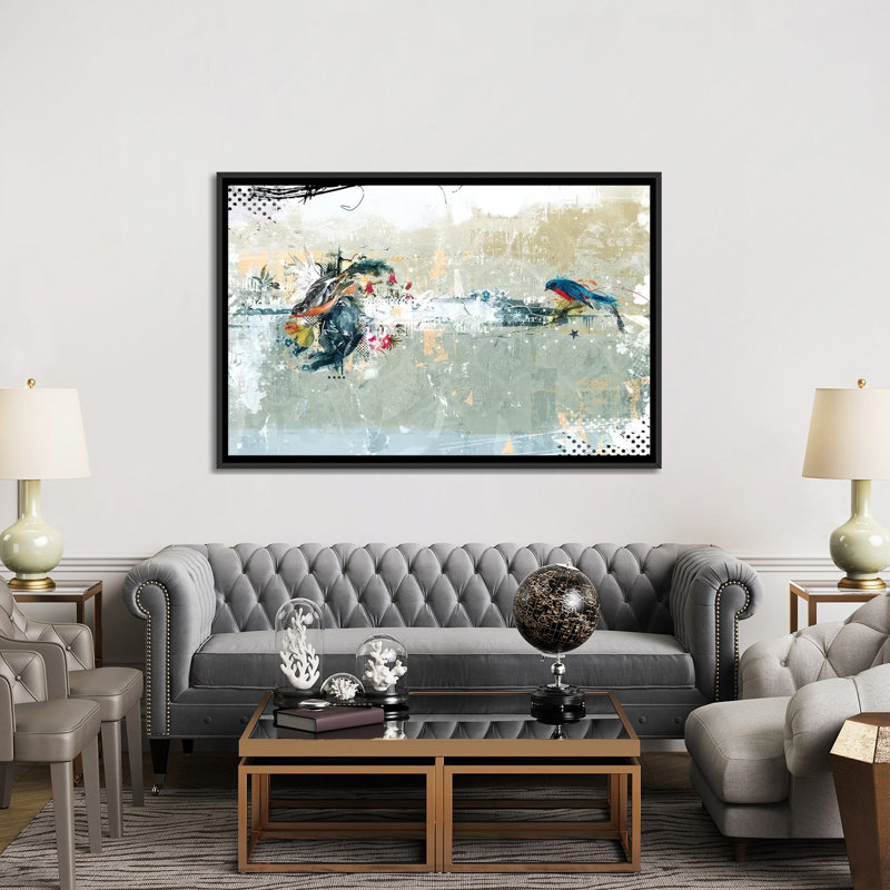 « birdalicious », reproduction sur toile, H 18 po x l 26 po x P 1,5 po, Toile avec cadre noir