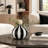  Gelb Black And White Striped Handmade Ceramic Vase (Round 5.5")-811211497