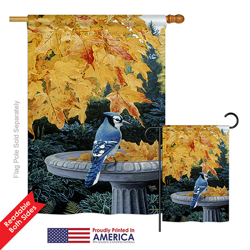 Double Sided 40'' H x 28'' W Polyester Animal House Flag, Yellow/Blue/Grey