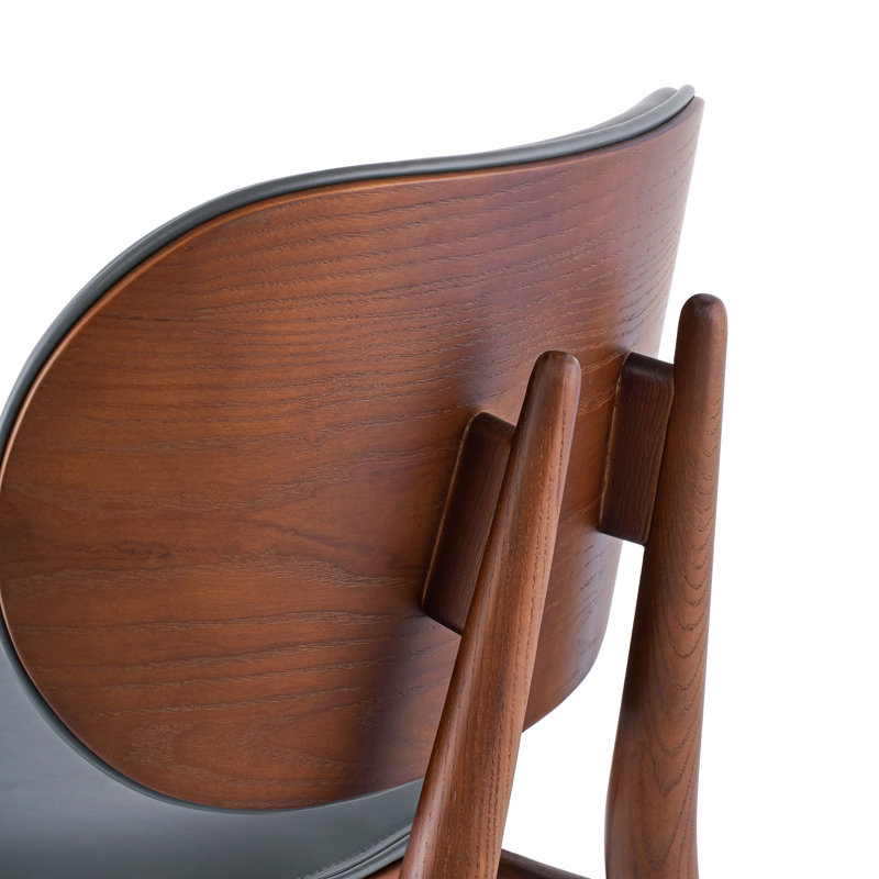 Tabouret de comptoir Aaron, Noyer, Gris
