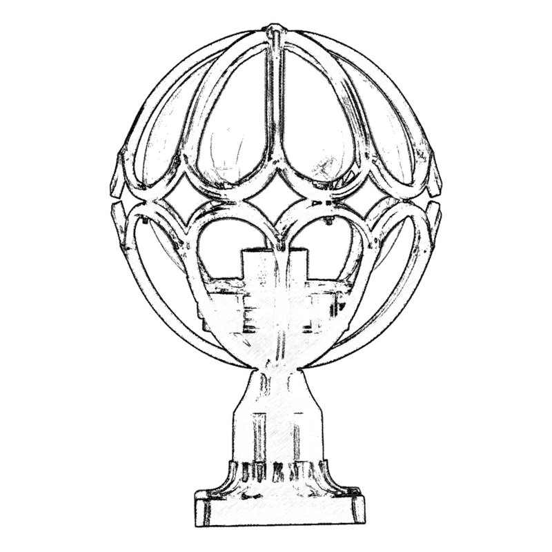Tête de lanterne câblée 1 lumière H 38 cm Aarjan