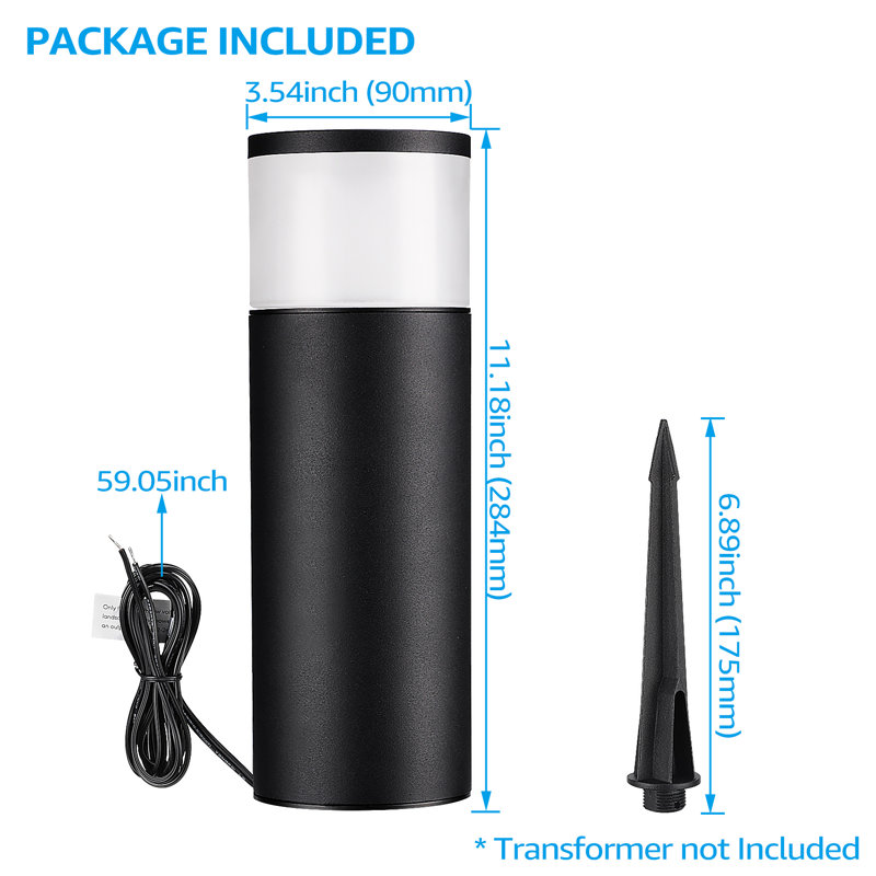 Éclairage de sentier basse tension Stille 12 V DEL, éclairage DEL 5 W, étanche IP65, boîtier en aluminium, 3000K Warm White