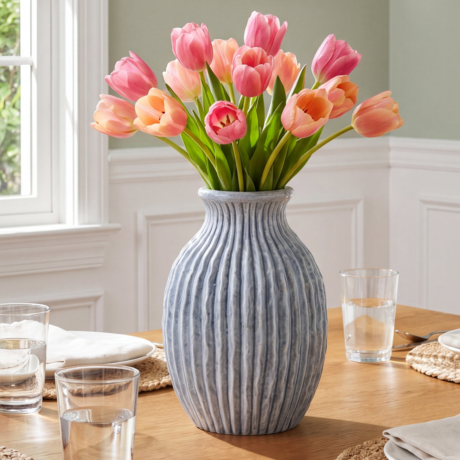 Dondi Handmade Clay Table Vase, 11" H x 7.50" W x 7.50" D