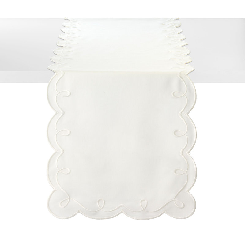 Ribbon Twirl Table Runnner, White