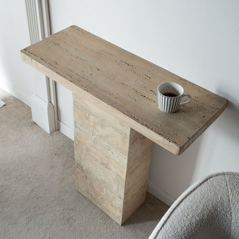 Table basse carrée 35,5 po x 14 po x 35,5 po avec base piédestal
