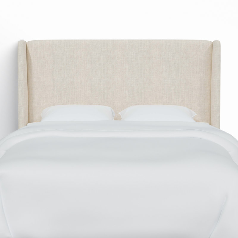 Tête de lit tapissier à oreilles Bellfield, Complète, Classic Talc Linen