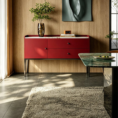 Italian luxury-style dining side cabinet with high