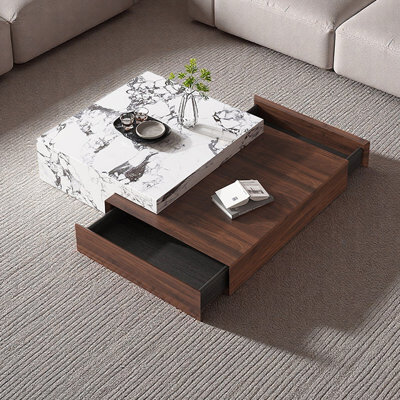 Simplicity Slate & Wooden Storage Coffee Table