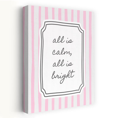 All Is Calm Bright Minimalist Peaceful Abstract Wall Art Print 1 Piece Wrapped Canvas Wall Art