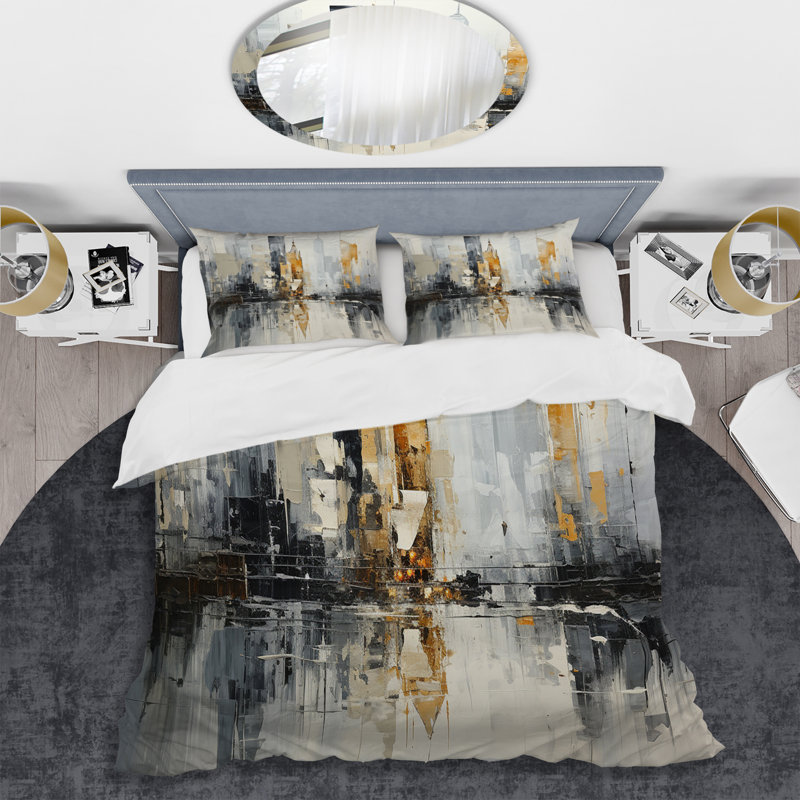 Ensemble de housse de couette en microfibre / polyester Abstract Cityscape IV Bedding