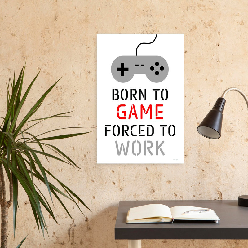 «Born To Game», art mural moderne abstrait contemporain, H 24 po x l 24 po