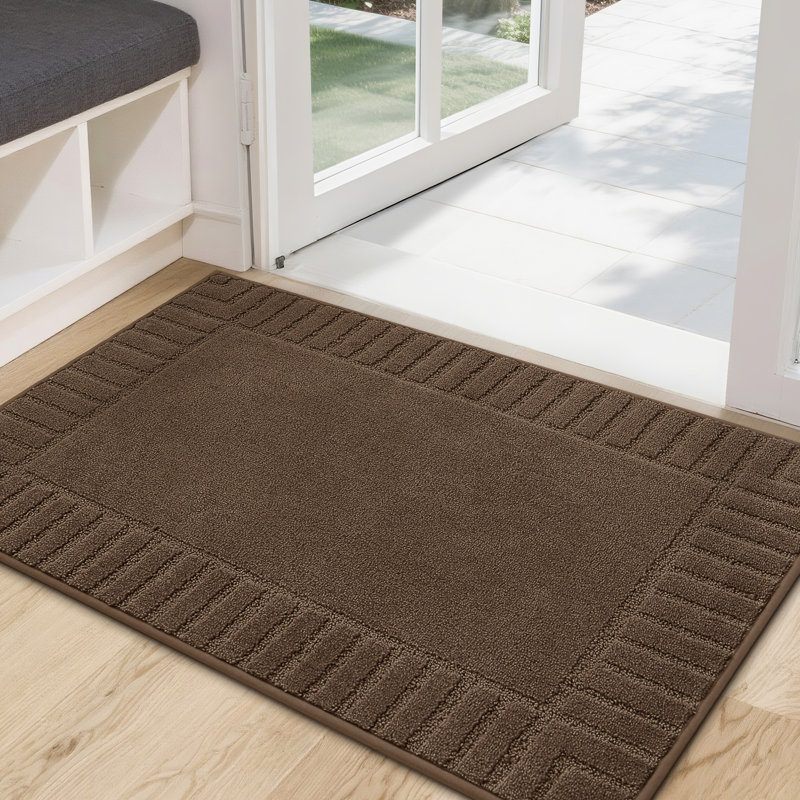 Tapis d'entrée antidérapant, antidérapant et résistant à la saleté, lavable à la machine, Brun, L 24 po x L 36 po