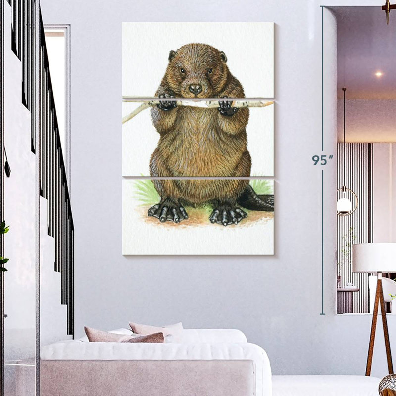 Brampt Branch-Eating Beaver, 74" H x 48" W