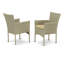 Ensemble de meubles de patio en osier 5 pièces comprenant une table de salle à manger rectangulaire avec plateau en verre et 4 fauteuils de balcon avec coussin, lin naturel-1794142305