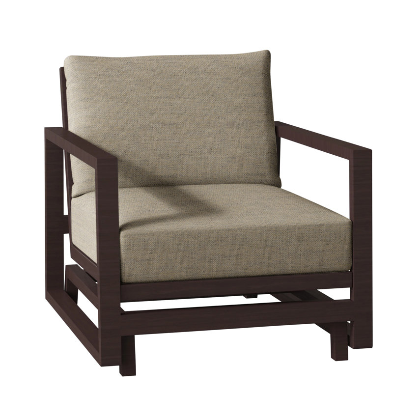 Avondale Patio Lounge Chair with Cushions, Cabana Stripe Midnight, Avondale Aluminum #60 Oak, No Welt