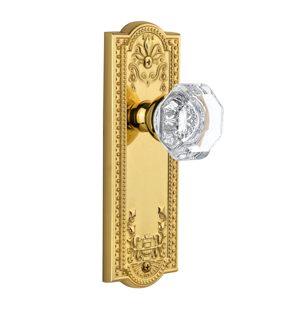 Grandeur Parthenon Plate Privacy with Chambord Crystal Door Knob Grandeur 
