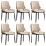 Ensemble de 6 chaises de salle à manger en noyer décorées d'un motif de losanges rétro moderne