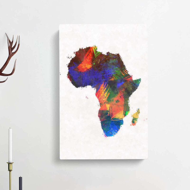 Map Of The Continent Of Africa In Abstract - Wrapped Canvas Print, 76cm H x 50cm W x 3cm D