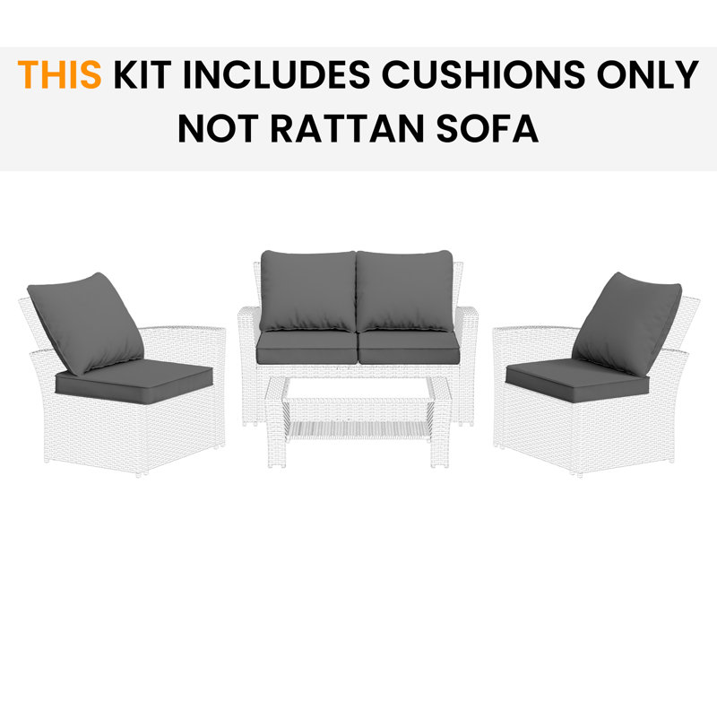 Outdoor Replacement Cushion Set Seat/Back Cushion  (SOFA NOT INCLUDED))