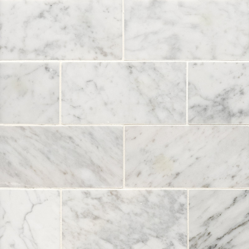 Carrelage de sol en marbre 3 po x 6 po Ackland Carrara