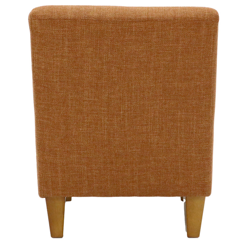 Wadhurst Polyester Slipper Chair, Orange Polyester Blend, Light Brown