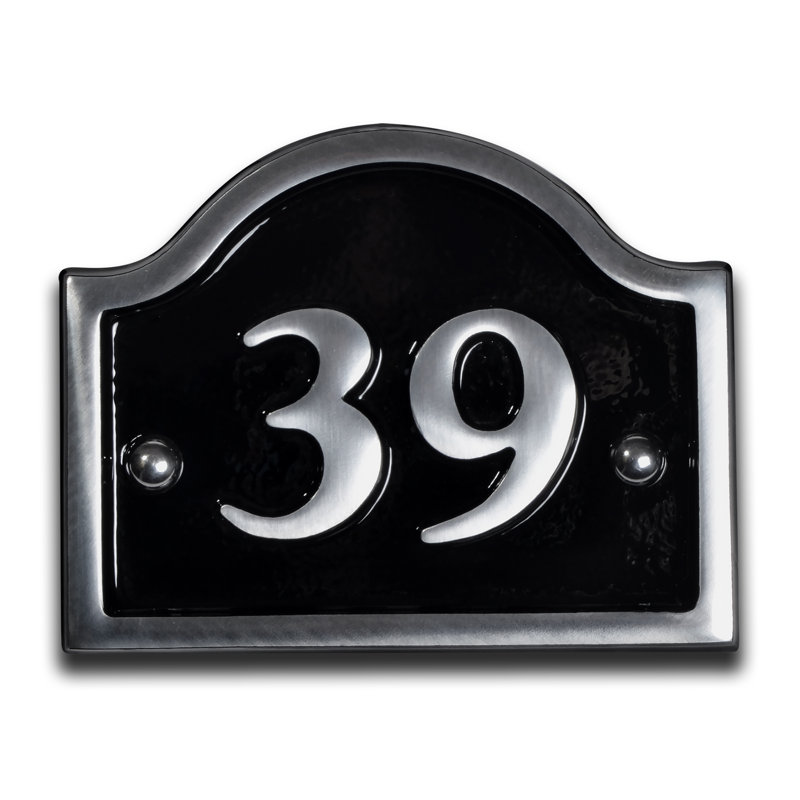 Jaclynn 11.5cm H Reflective Metal House Number, 39