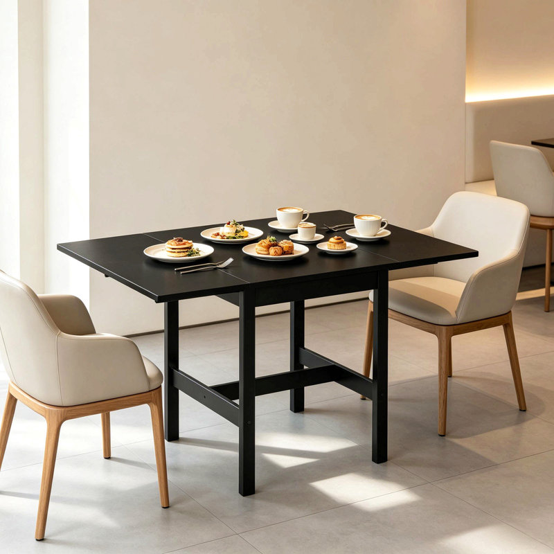 Folding Dining Table For Small Spaces Solid Wood Kitchen Table, Drop Leaf Tables