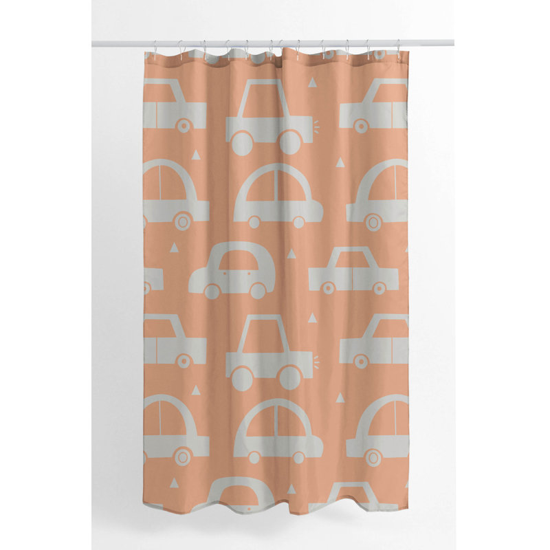 Driveway Ultra-Thin Lightweight Shower Curtain, Orange/Peach
