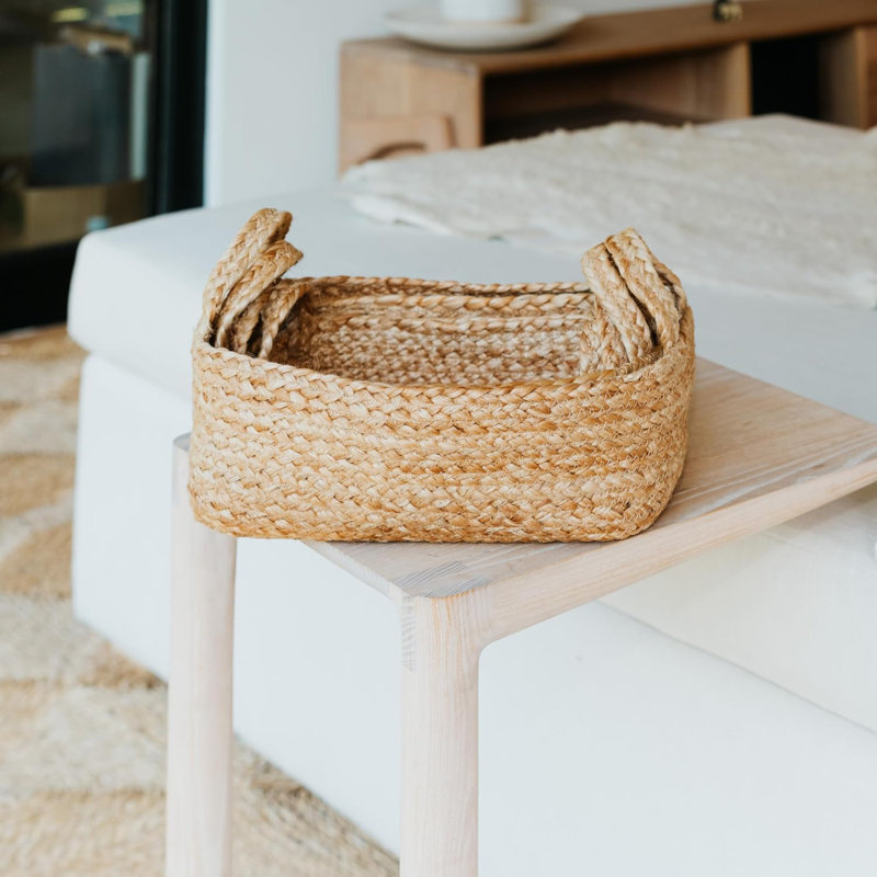 Ensemble de 4 paniers de rangement - Panier de rangement en corde de jute naturelle pour la maison