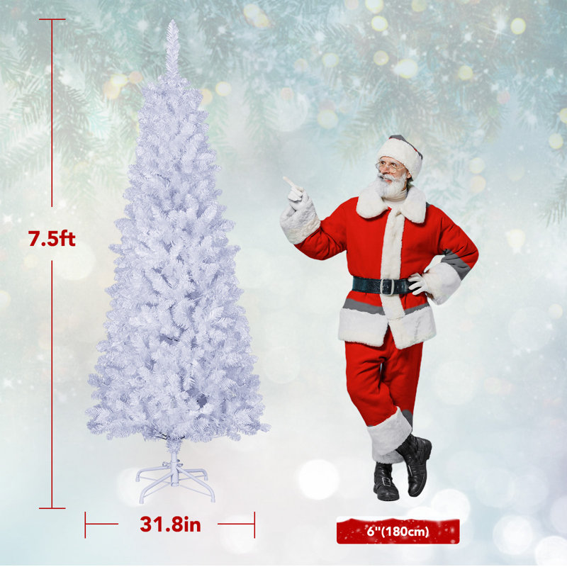 Arbre de Noël blanc illuminé, 7.5'