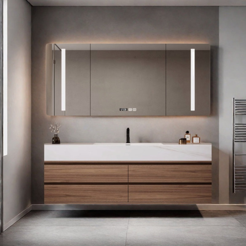 Modern minimalist style bathroom cabinet, 21.65" H x 55.12" W x 19.69" D