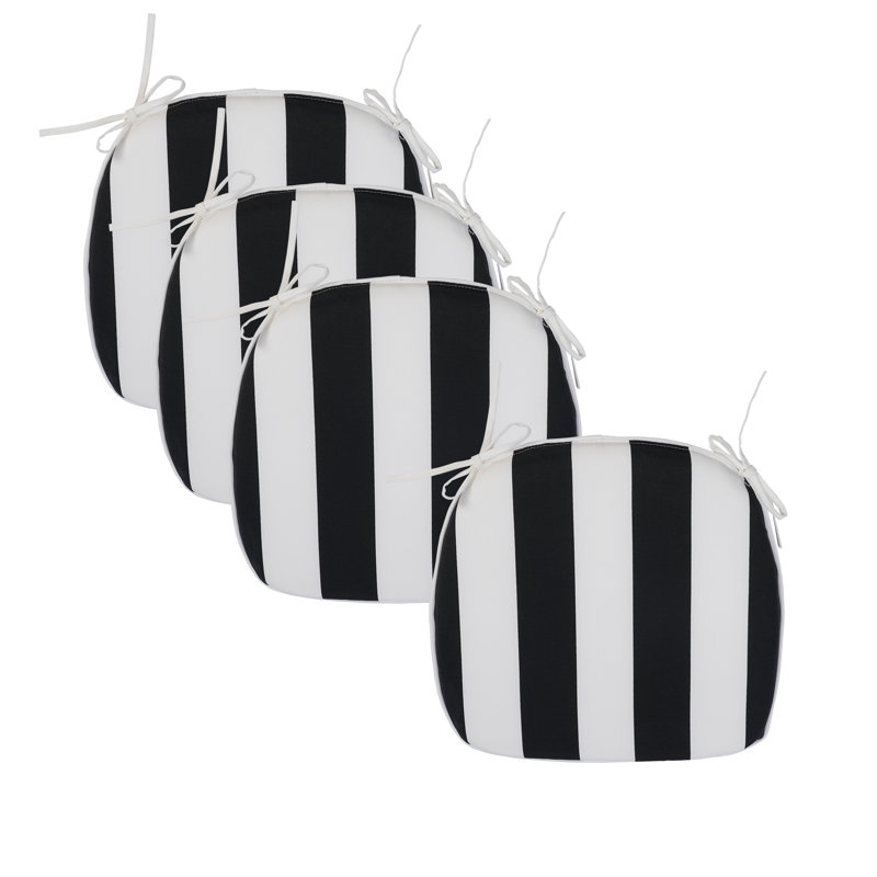 Cloughmills Outdoor Seat Cushion, Black/White