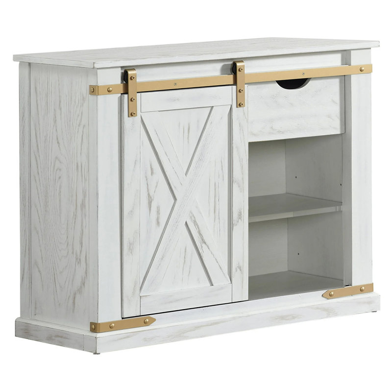 Table de canapé rustique Bacerra - blanc antique
