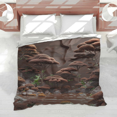 Brown Textured Trees Comforter