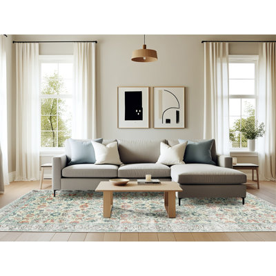Tapis vert en laine Katy