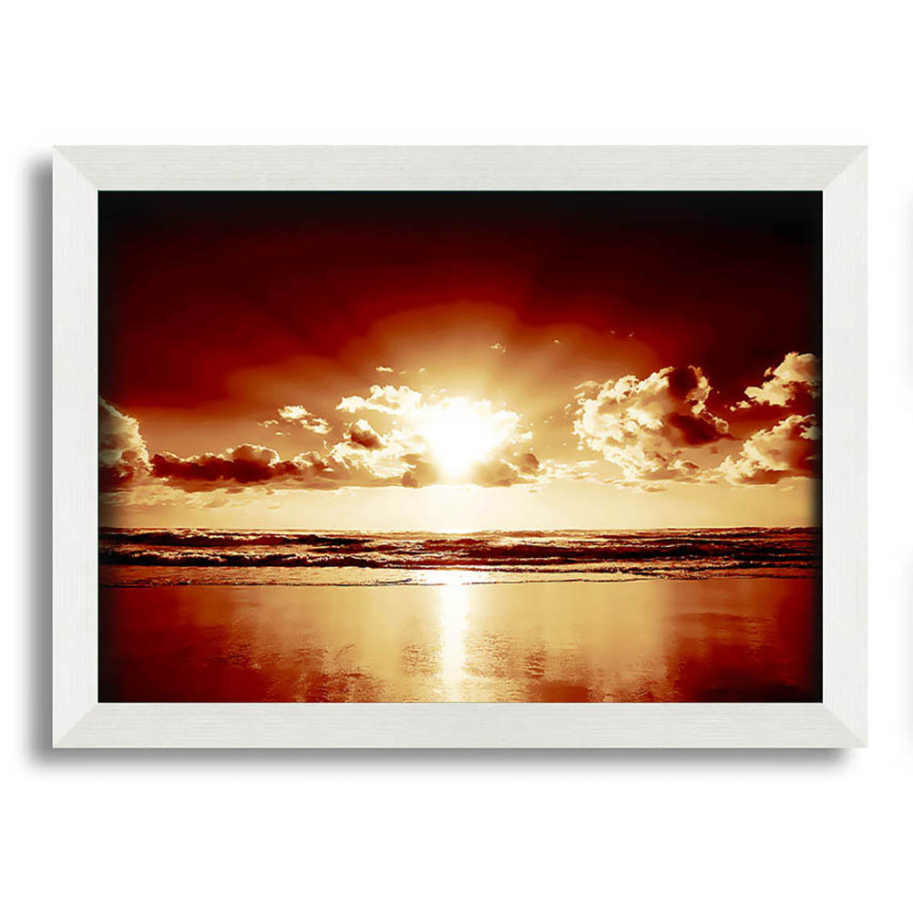 Gerahmtes Leinwandbild Peach Ocean Sunrise