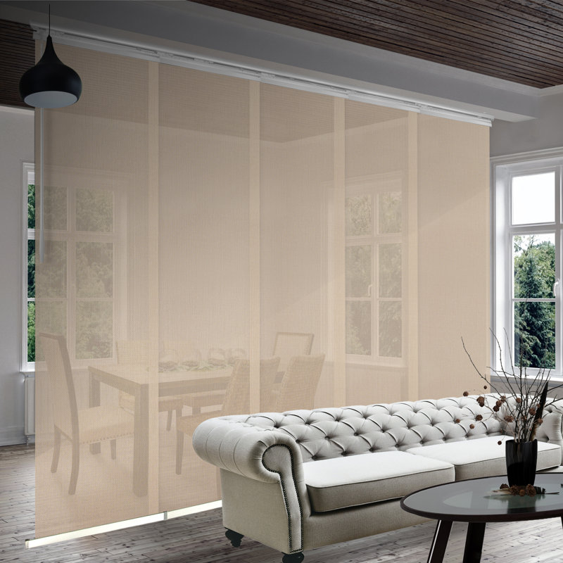 Store vertical semi-transparent abricot, L 110 po x L 116 po, Blanc