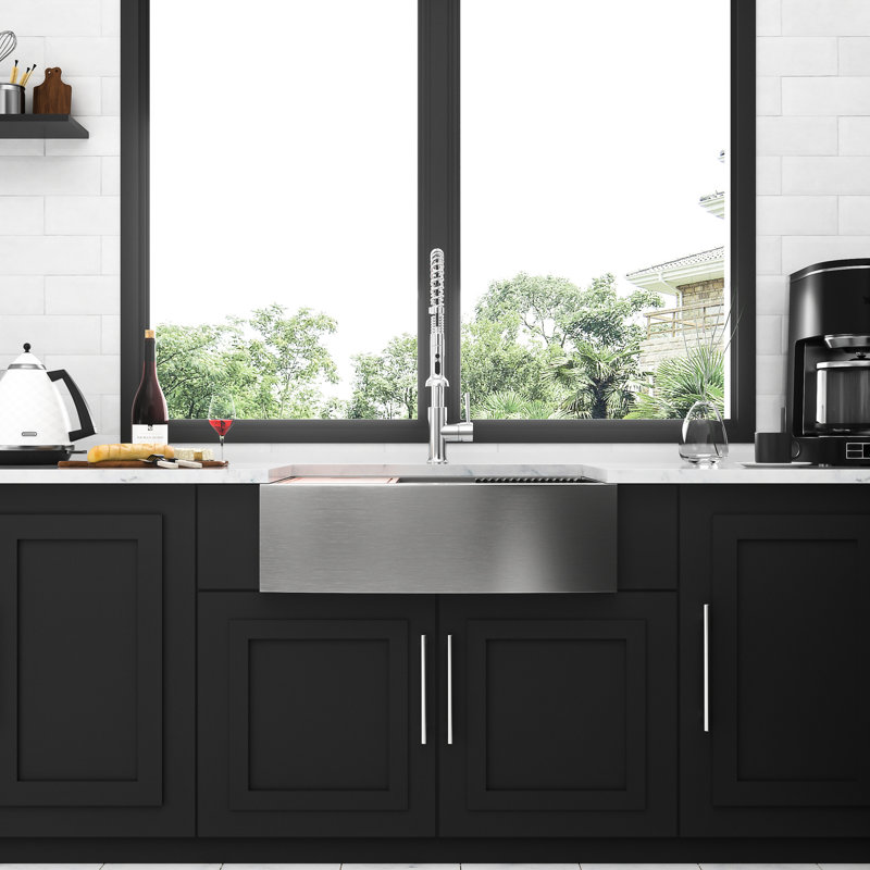 Stainless Steel 33 Inch Sink With Workstation - 16 Gauge Basin Dazzling Design Contemporary